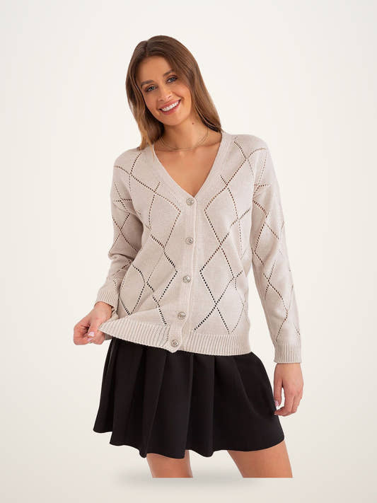 V-Neck Knit Cardigan